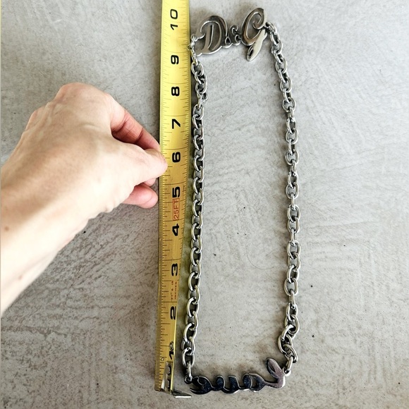 Dolce & Gabbana authentic Logo LOVE charm chain necklace vintage 00s silver tone - Picture 11 of 14
